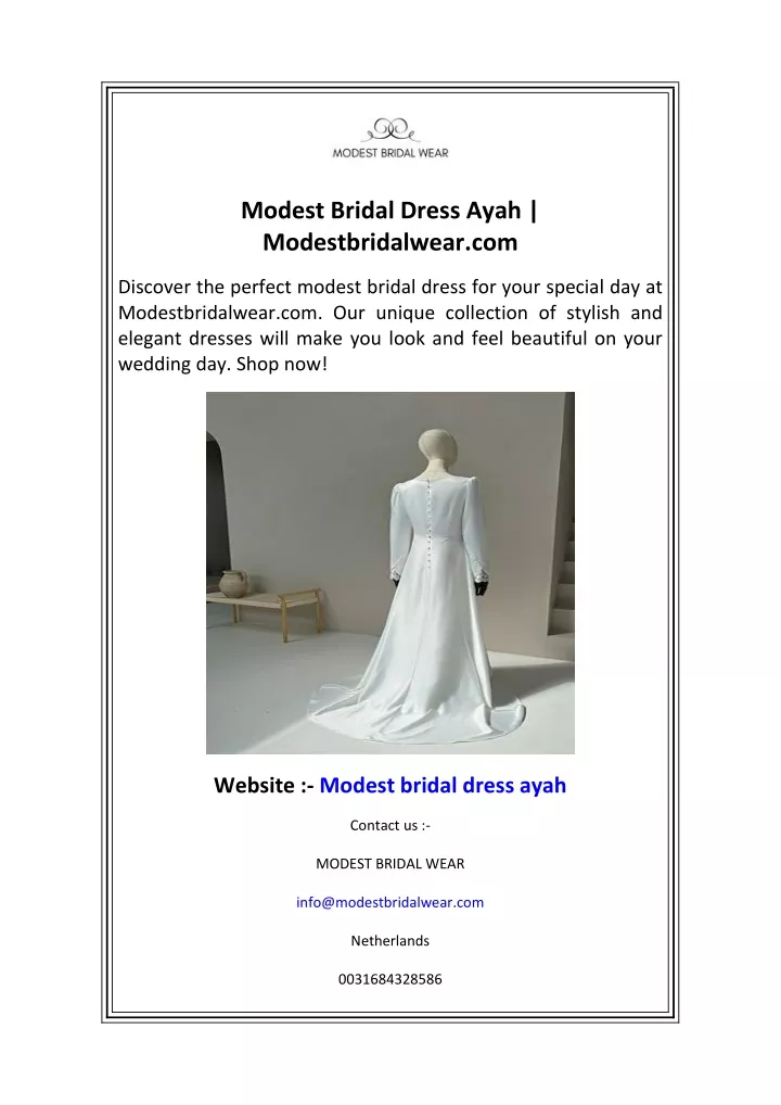 modest bridal dress ayah modestbridalwear com