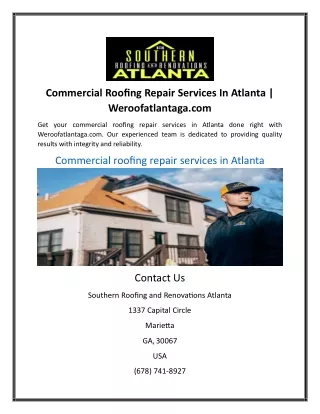 Commercial Roofing Repair Services In Atlanta | Weroofatlantaga.com