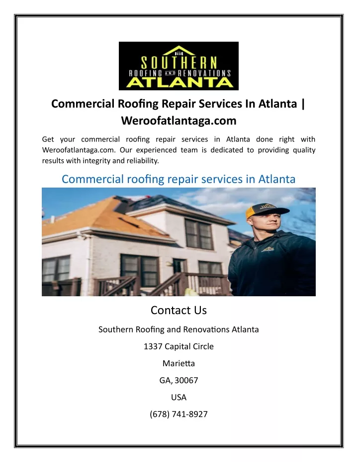 commercial roofing repair services in atlanta