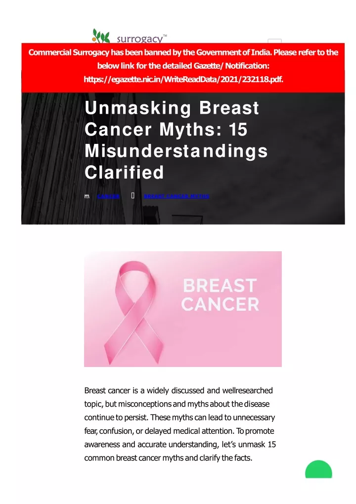 unmasking breast cancer myths 15 m i s un d e r s t a n d i n g s clarified