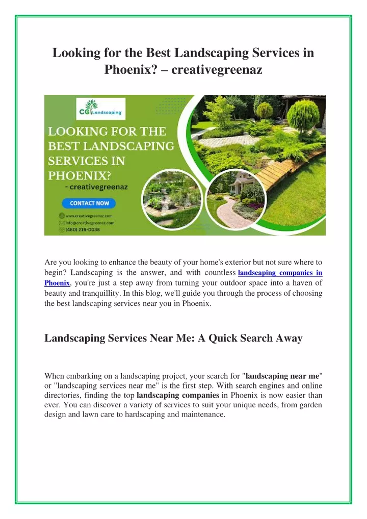 looking for the best landscaping services