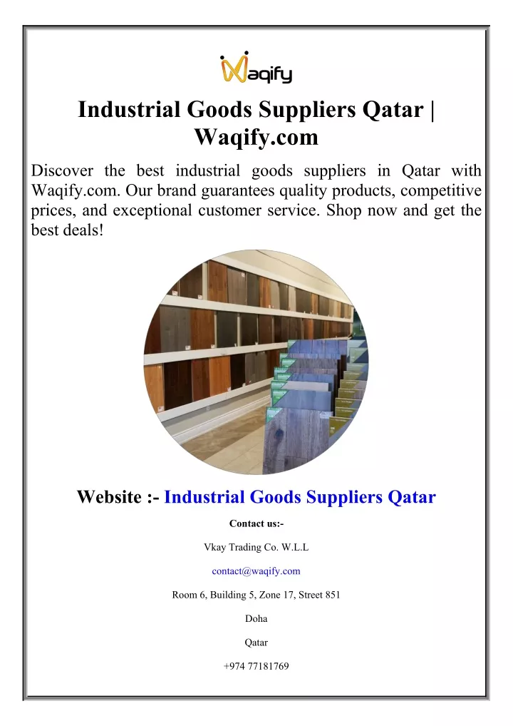 industrial goods suppliers qatar waqify com