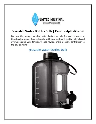 Reusable Water Bottles Bulk | Cnunitedplastic.com