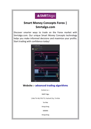 smart money concepts forex smrtalgo com