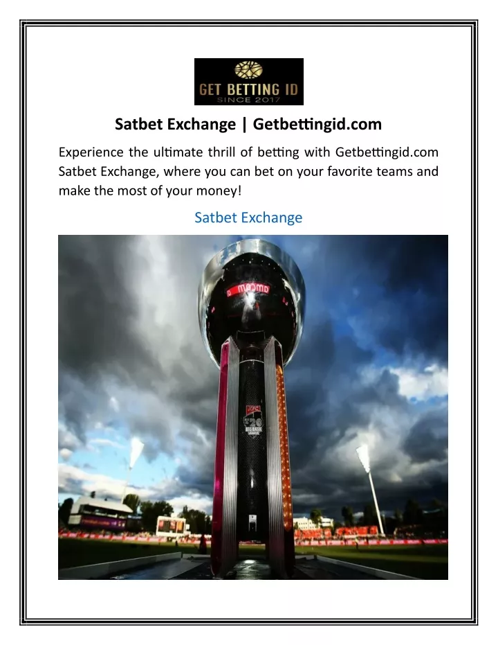 satbet exchange getbettingid com