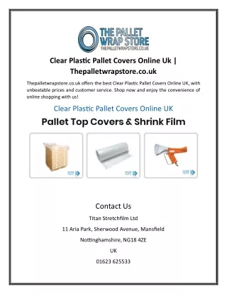 Clear Plastic Pallet Covers Online Uk | Thepalletwrapstore.co.uk