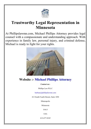Trustworthy Legal Representation in Minnesota