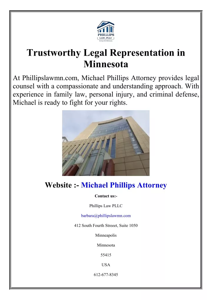 trustworthy legal representation in minnesota