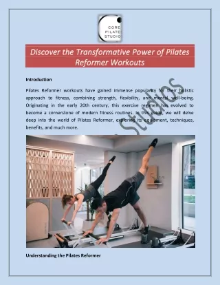 Discover the Transformative Power of Pilates Reformer Workouts