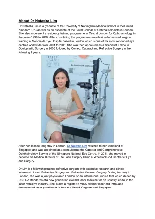 About Dr Natasha Lim