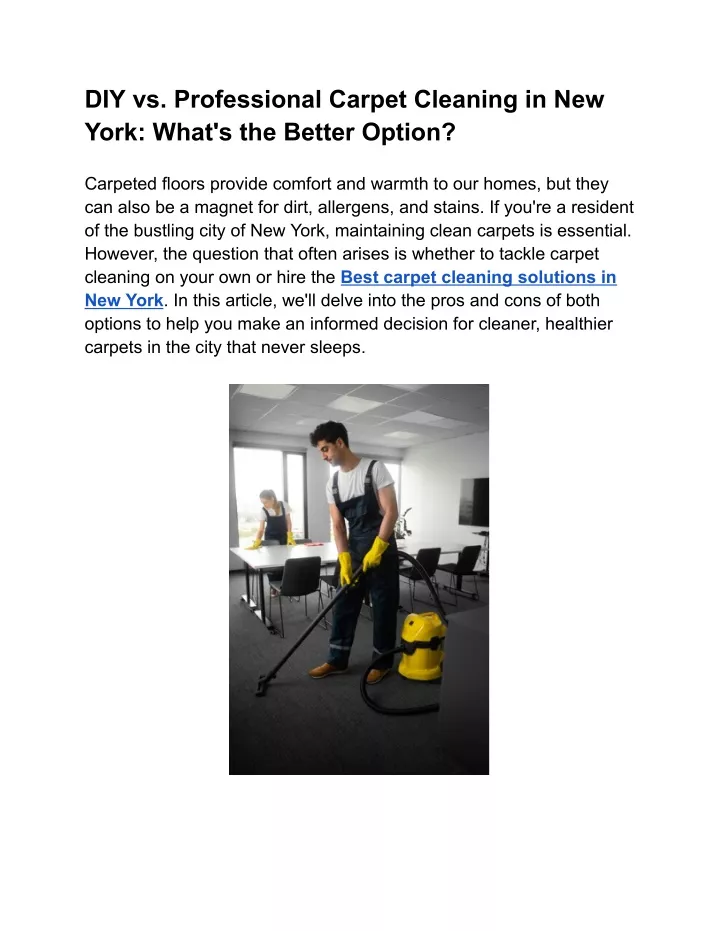 diy vs professional carpet cleaning in new york