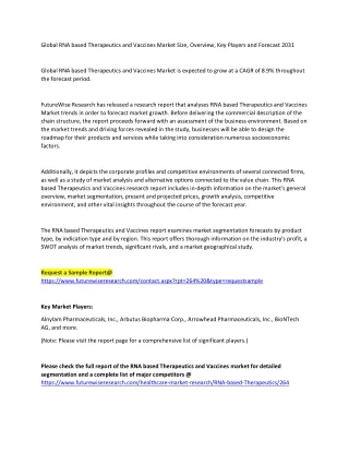 global rna based therapeutics and vaccines market