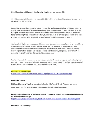 global gemcitabine hcl market size overview