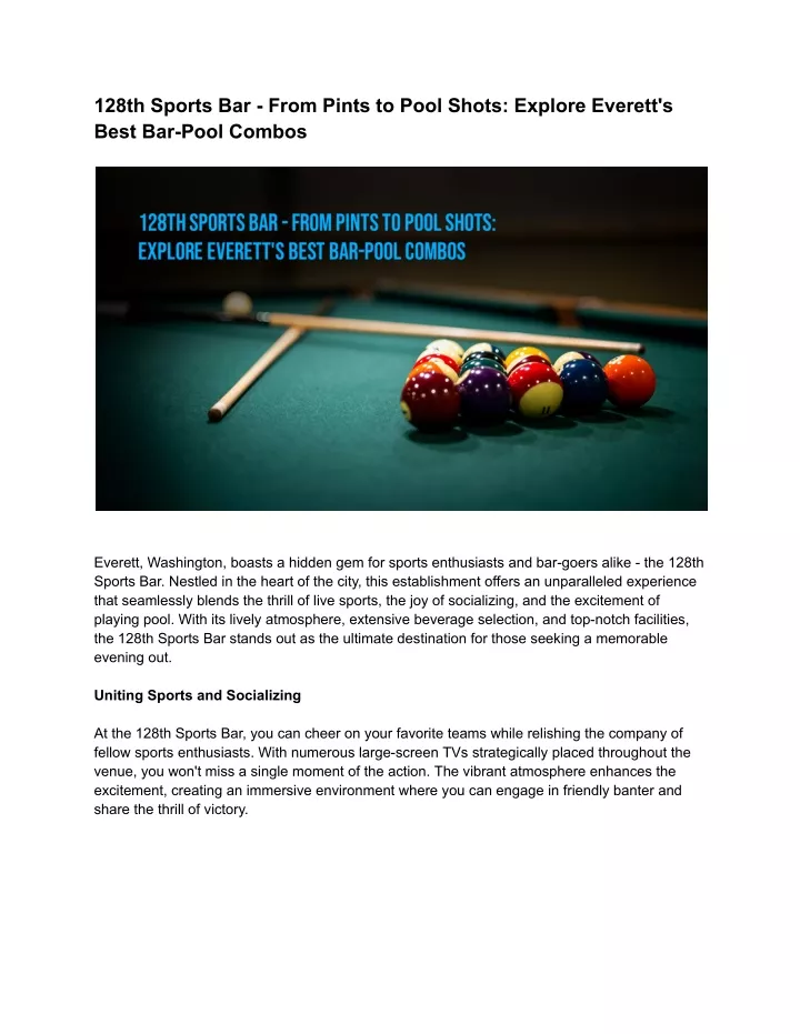 128th sports bar from pints to pool shots explore