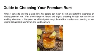 Guide to Choosing Your Premium Rum