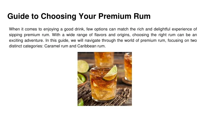 guide to choosing your premium rum