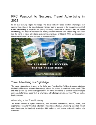PPC Passport to Success: Travel Advertising in 2023