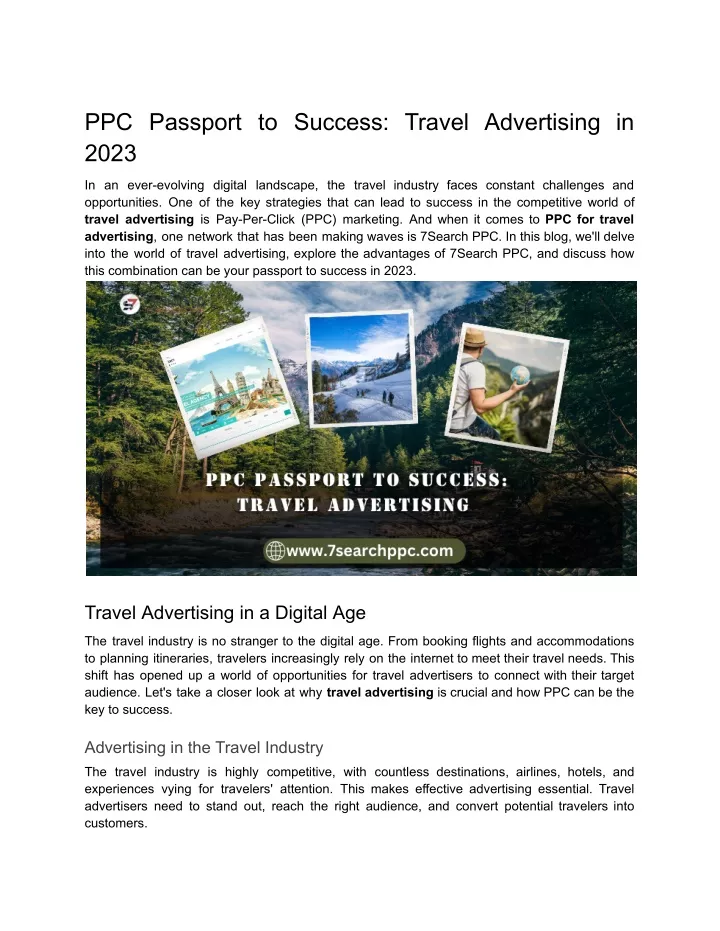 ppc passport to success travel advertising in 2023