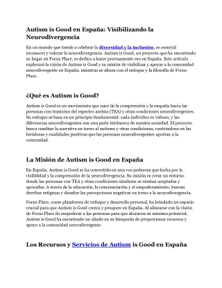 autism is good en espa a visibilizando