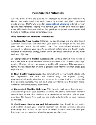 personalized vitamins
