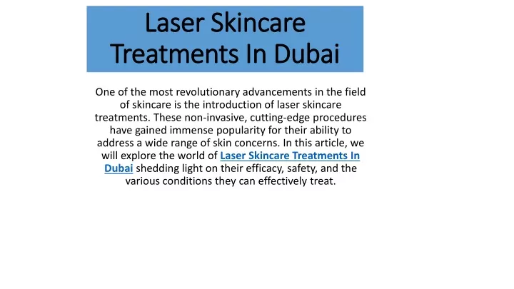laser skincare laser skincare treatments in dubai