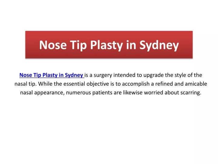 nose tip plasty in sydney
