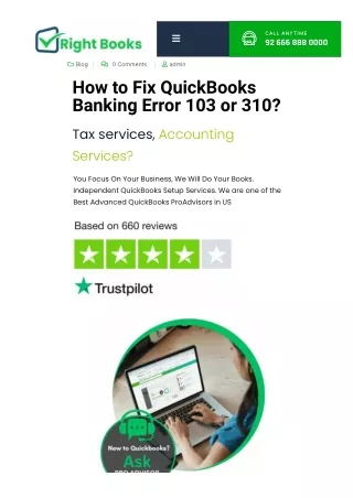 How to Fix QuickBooks Banking Error 103 or 310