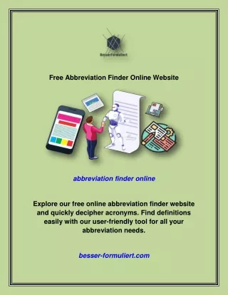 Free Abbreviation Finder Online Website