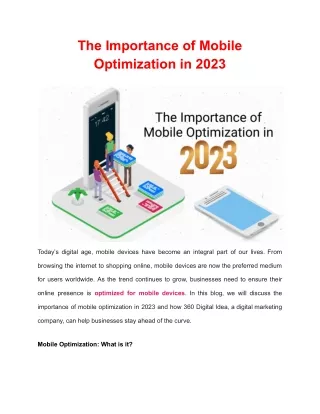 The Importance of Mobile Optimization in 2023 PDF