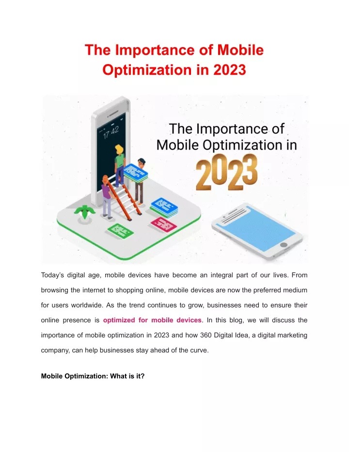 the importance of mobile optimization in 2023
