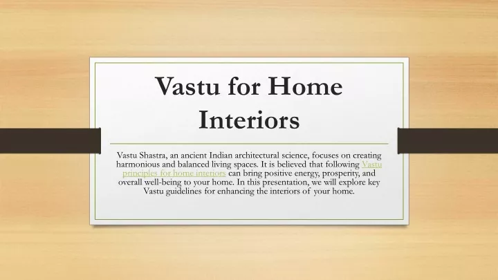 vastu for home interiors