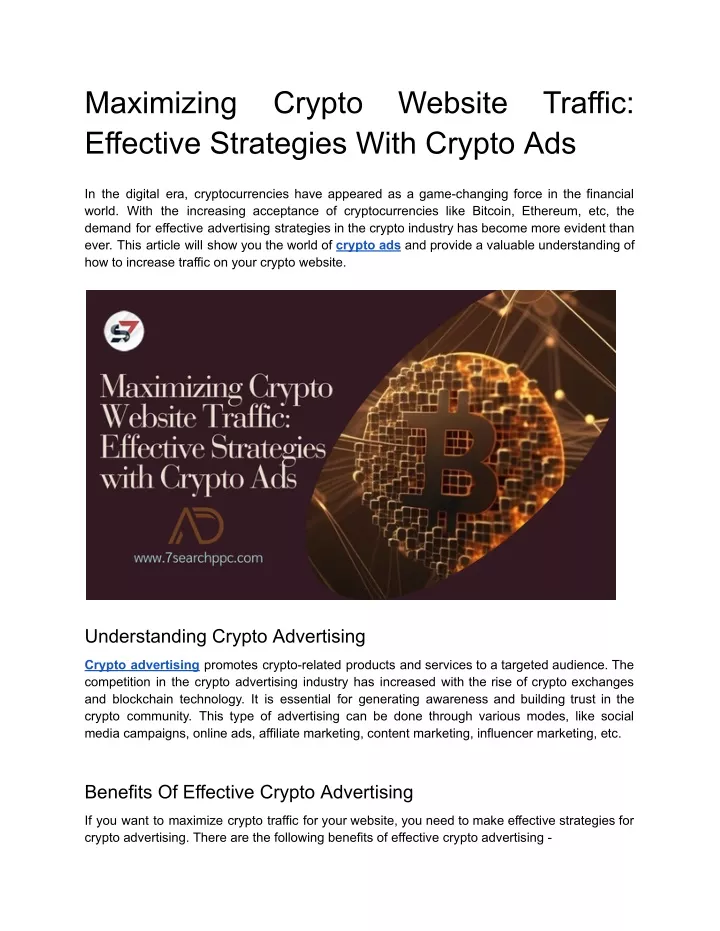 maximizing effective strategies with crypto ads