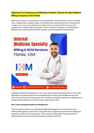 Maximise Your Revenue and Minimise Hassles_ Choose the Best Medical Billing Company in the USA