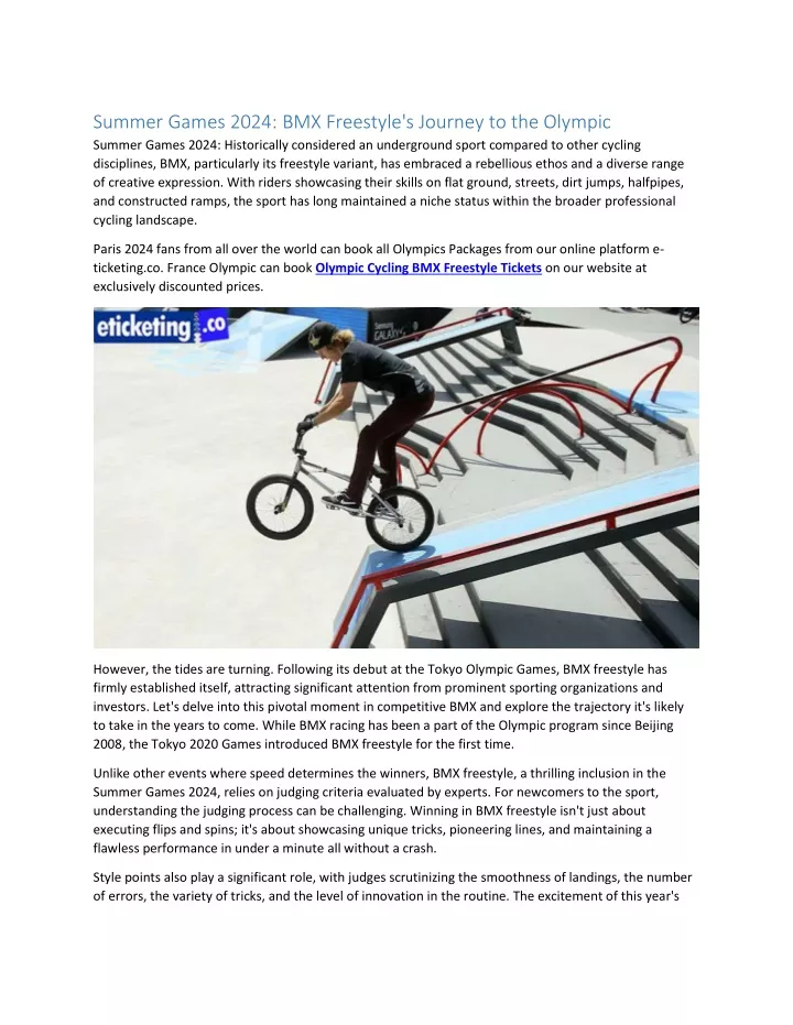 summer games 2024 bmx freestyle s journey