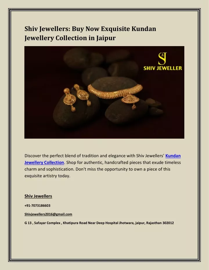 shiv jewellers buy now exquisite kundan jewellery
