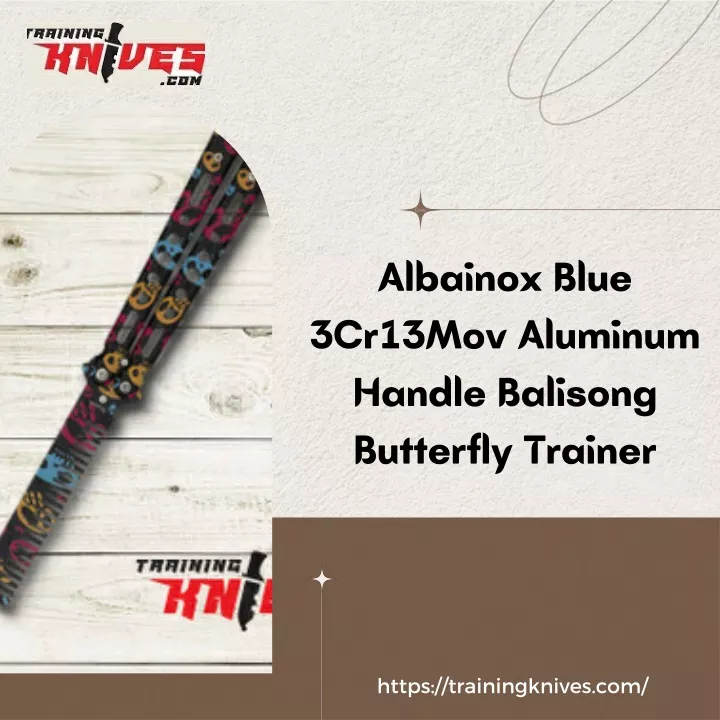 albainox blue 3cr13mov aluminum handle balisong