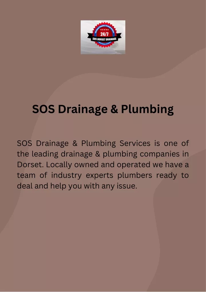 sos drainage plumbing