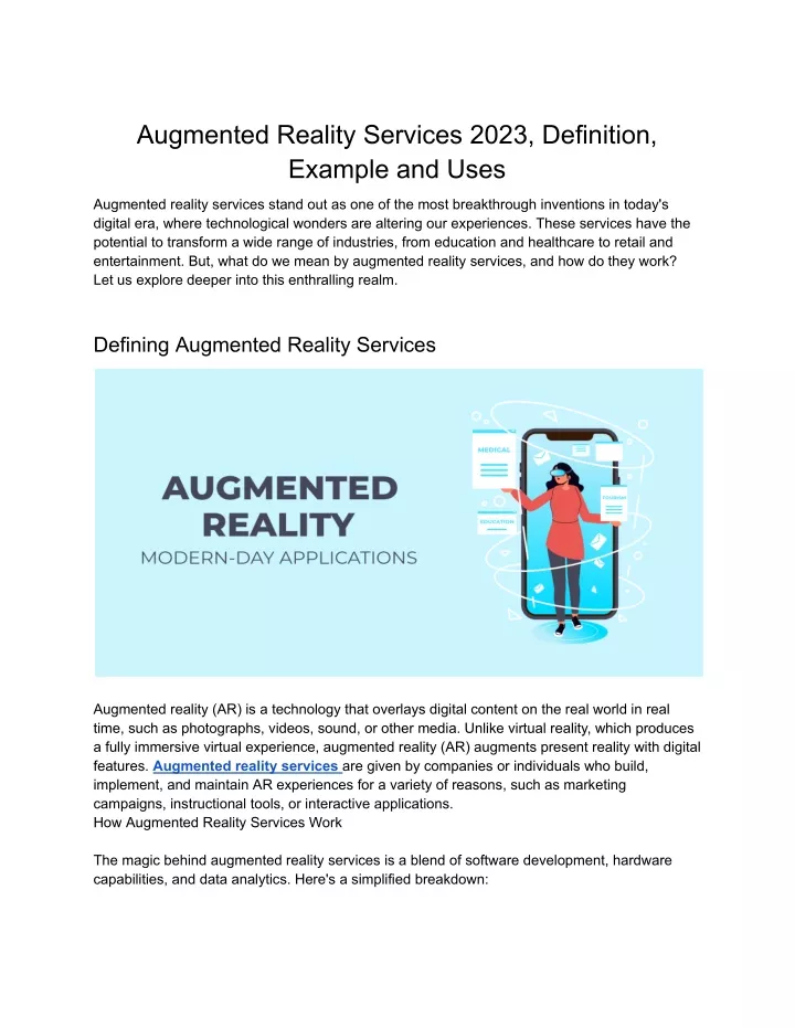 augmented reality services 2023 definition