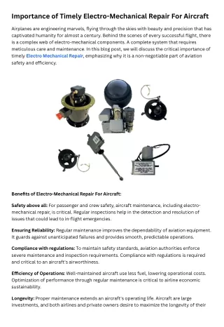 Electro Mechanical Repair | NAASCO