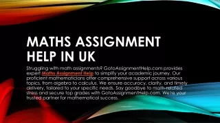Maths Assignment Help In UK