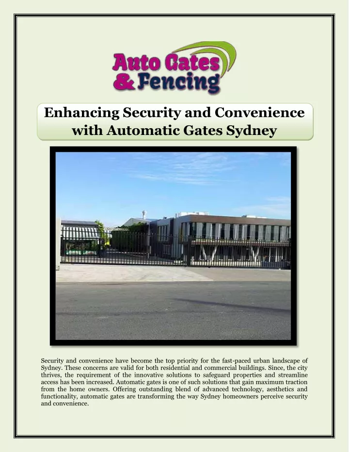 enhancing security and convenience with automatic