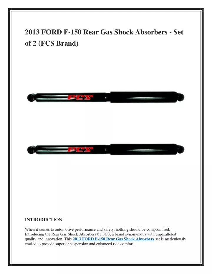 2013 ford f 150 rear gas shock absorbers