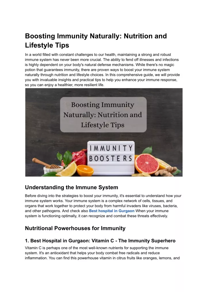 boosting immunity naturally nutrition