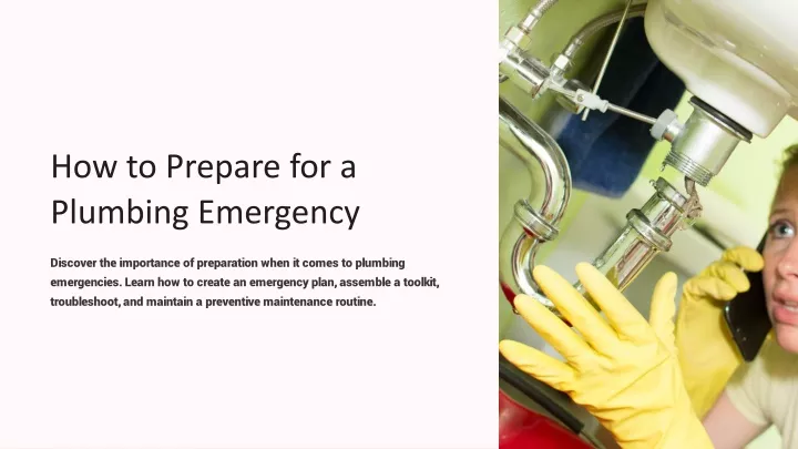 how to prepare for a plumbing emergency