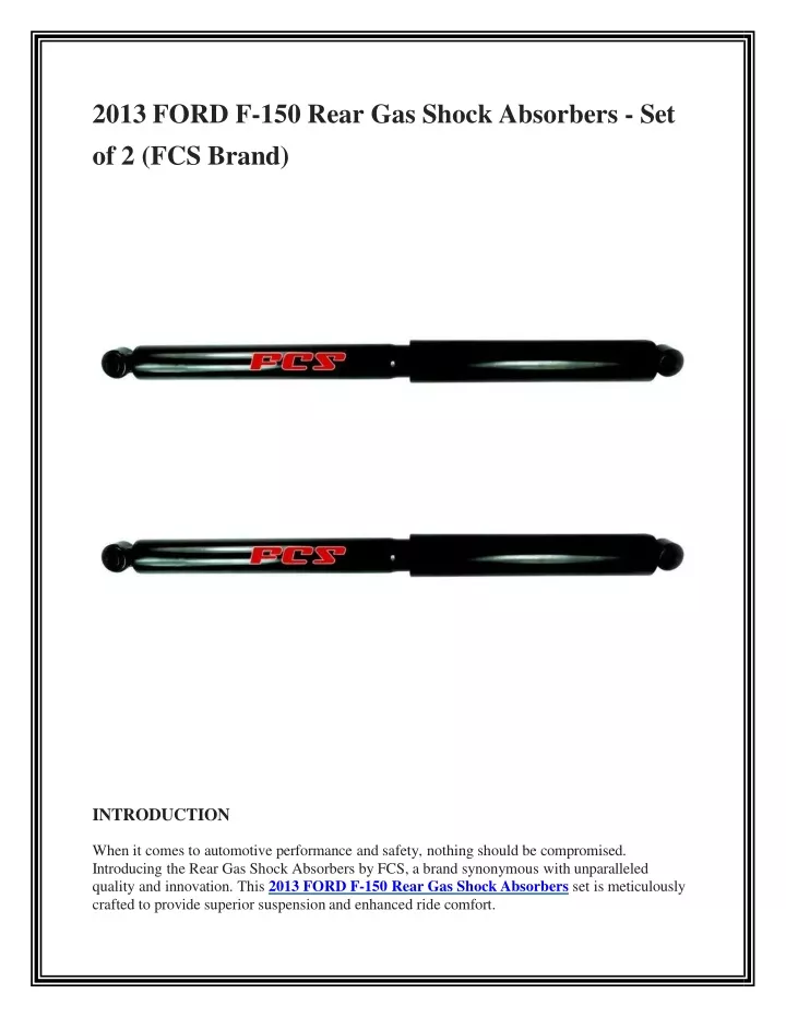 2013 ford f 150 rear gas shock absorbers