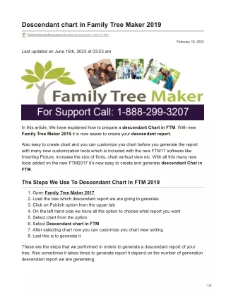 Descendant chart in Family Tree Maker 2019