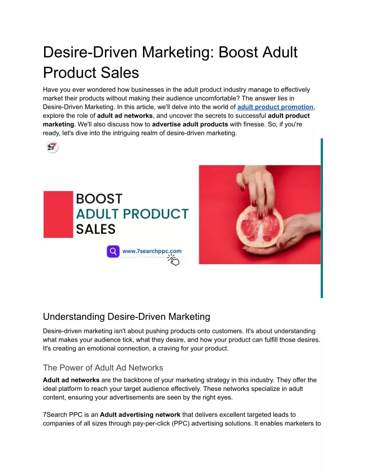 desire driven marketing boost adult product sales