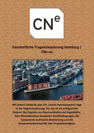 Ganzheitliche Tragwerksplanung Hamburg | CNe.eu