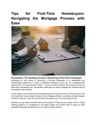 Tips for First-Time Homebuyers_ Navigating the Mortgage Process with Ease (1)