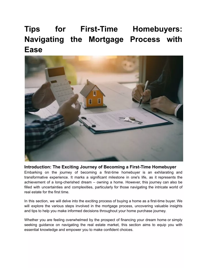 tips navigating the mortgage process with ease